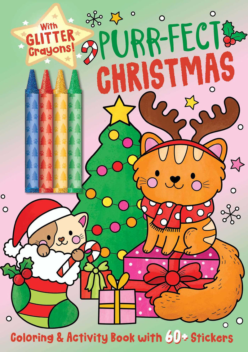 Purr-fect Christmas Coloring & Activity Book with Crayons