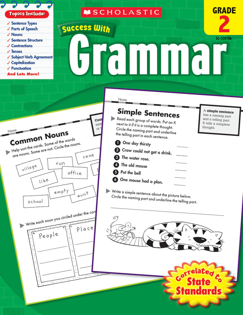 Scholastic Success With Grammar: Grade 2 Workbook