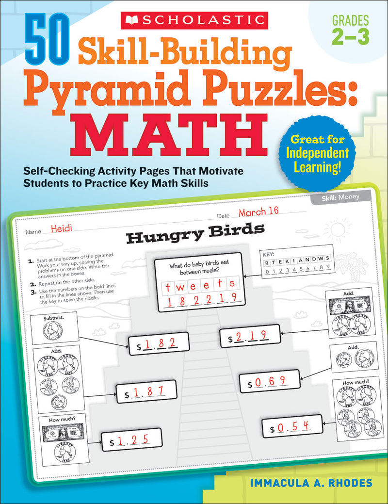 50 Skill-Building Pyramid Puzzles: Math: Grades 2–3