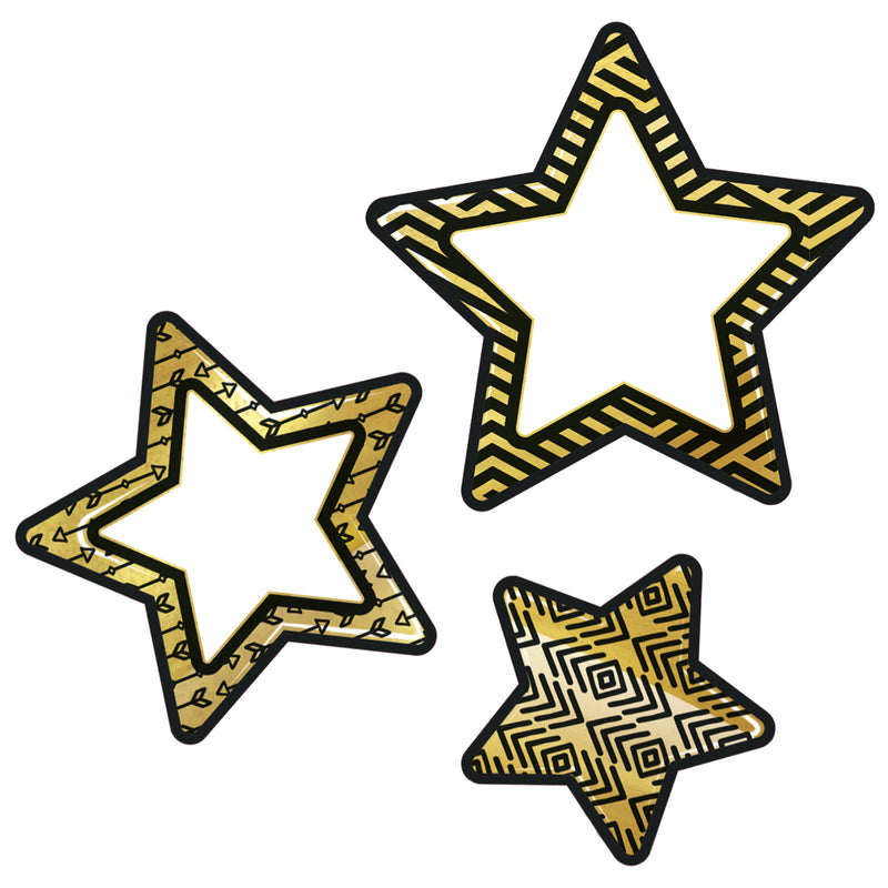 Sparkle and Shine Black and Gold Stars Cutouts