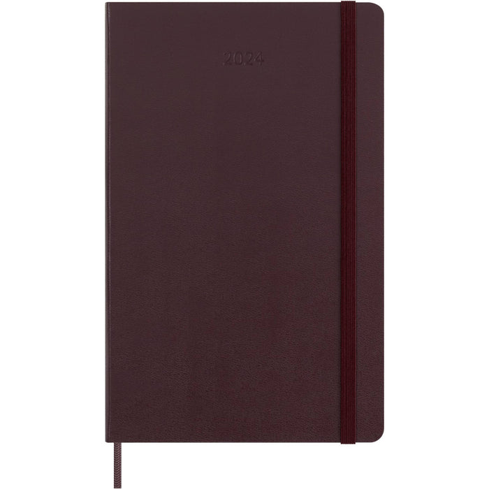 Moleskine 2024 Weekly Planner, 12M, Large, Burgundy Red, Hard Cover (5 x 8.25)