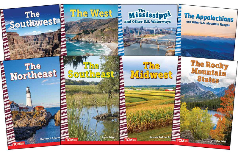 Explore The United States' Regions From the Appalachians to the Rockies: Social Studies Readers 8-Book Set