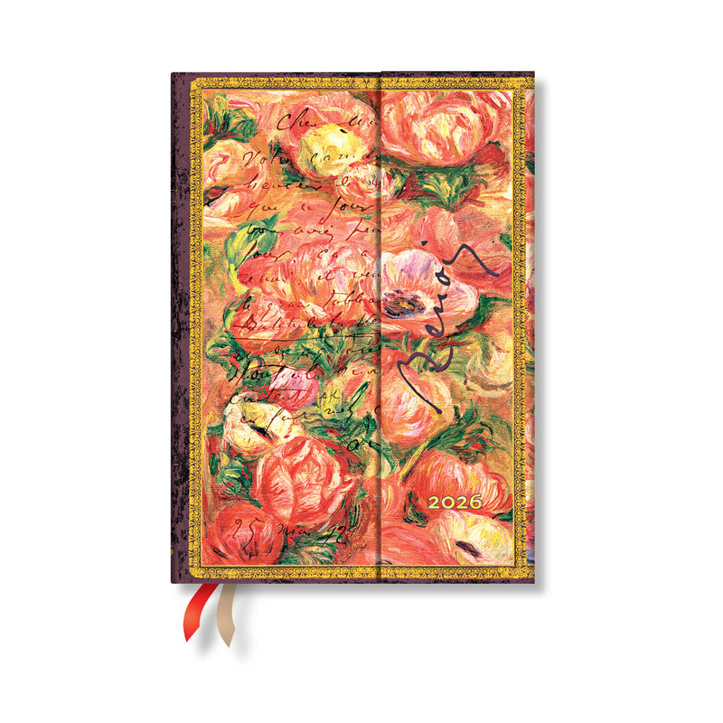 Paperblanks | 2026 Renoir, Letter to Morisot (1892) | Embellished Manuscripts Collection | 12-Month Planner | Midi | Vertical | Wrap | 160 Pg | 100 GSM