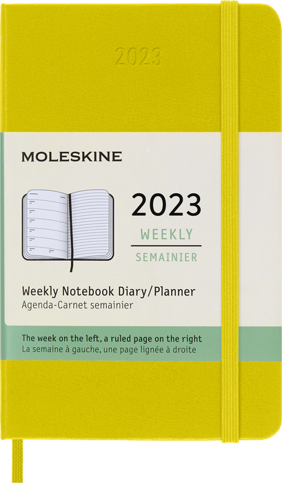 Moleskine 2023 Weekly Notebook Planner, 12M, Pocket, Hay Yellow, Hard Cover (3.5 x 5.5)