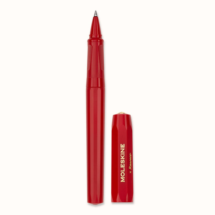 Moleksine Kaweco Roller Pen, Red, Medium Point (0.7 MM), Black Ink