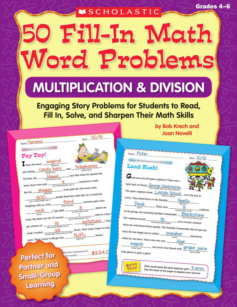50 Fill-in Math Word Problems: Multiplication & Division