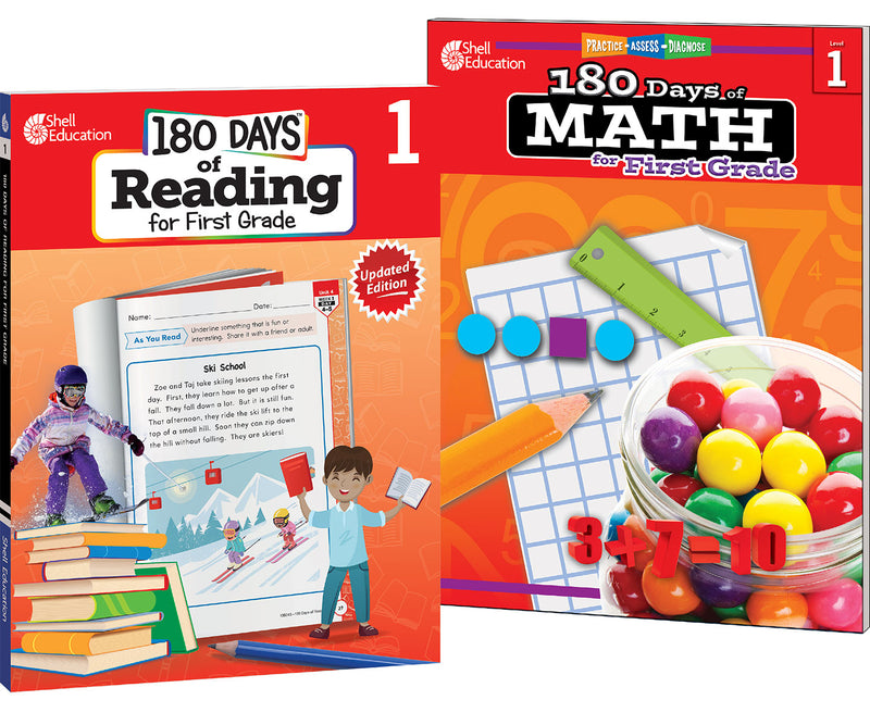 180 Days: Reading & Math Grade 1: 2-Book Set: Practice, Assess, Diagnose