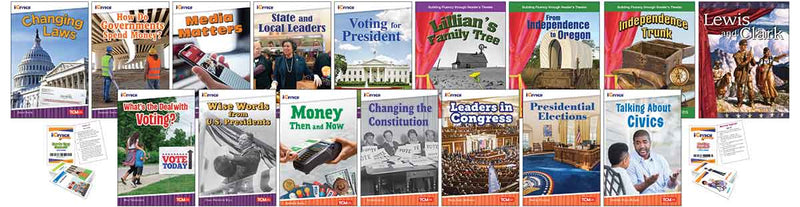 Understanding American Voting, Elections, Laws and Leaders 16-Book Set plus 2-Card Decks for Grades 4-5