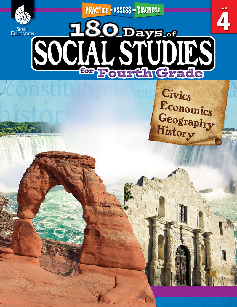 180 Days: Social Studies for Fourth Grade: Practice, Assess, Diagnose