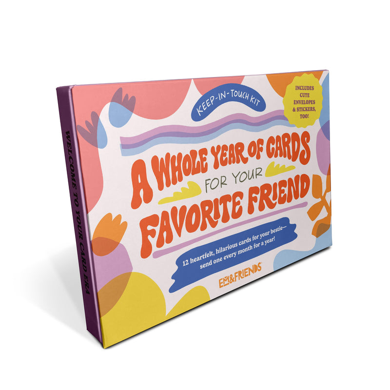 A Whole Year of Cards for Your Favorite Friend 12 Assorted Greeting Cards & Envelopes Stationery Kit with Stickers