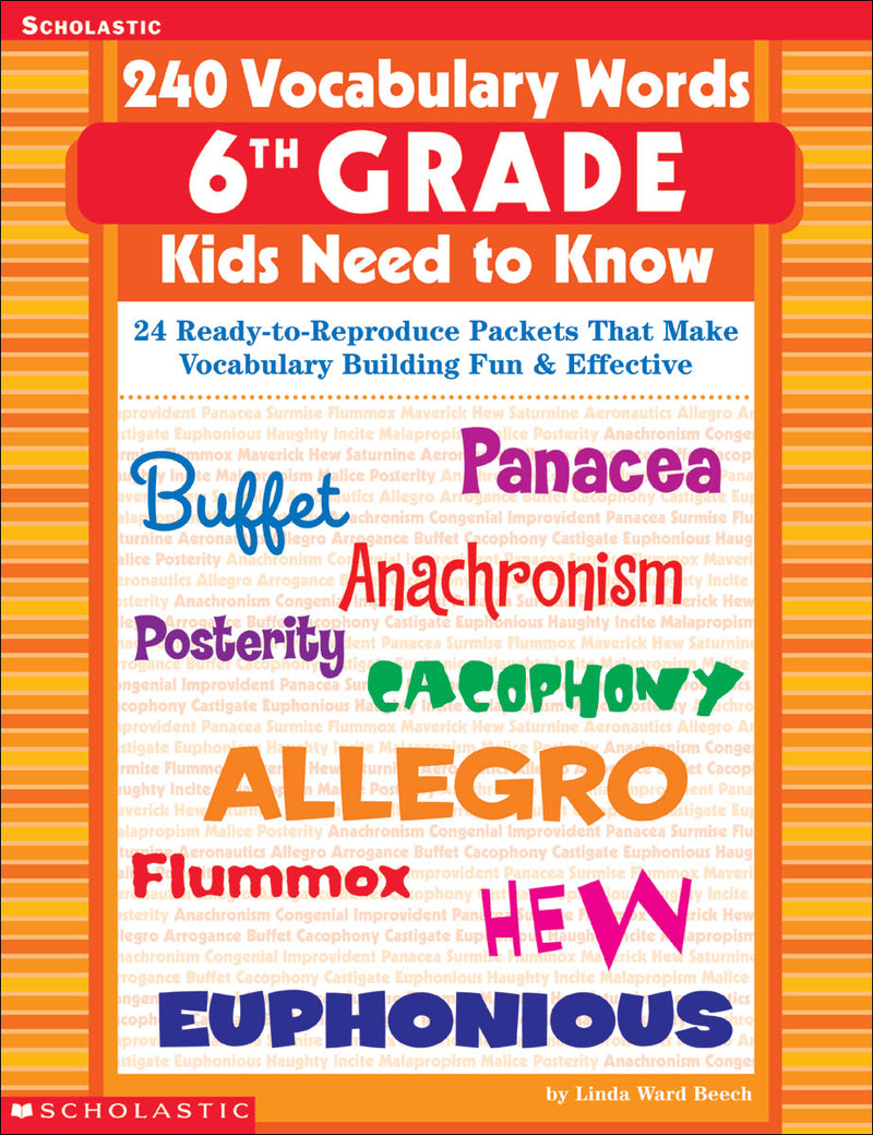 240 Vocabulary Words 6th Grade Kids Need To Know
