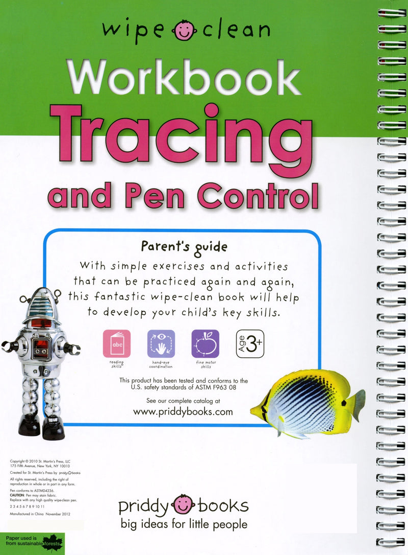 Wipe Clean Workbook Tracing and Pen Control