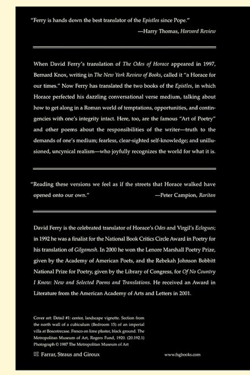 The Epistles of Horace (Bilingual Edition)