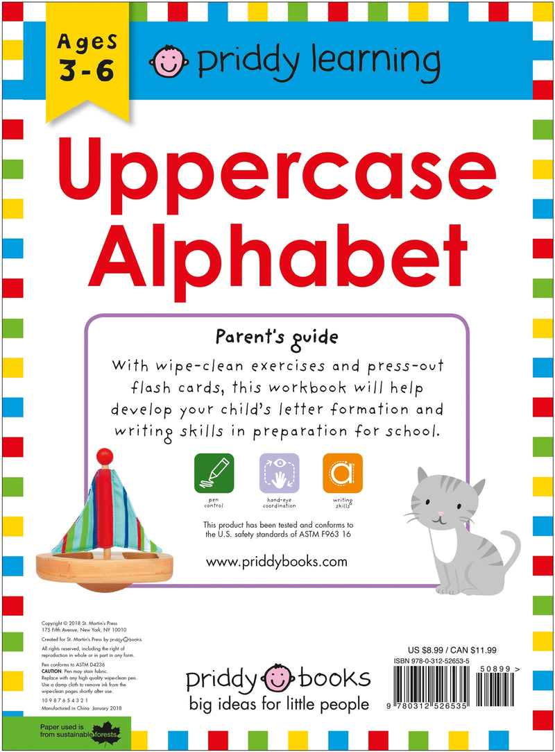 Wipe Clean Workbook: Uppercase Alphabet (enclosed spiral binding)