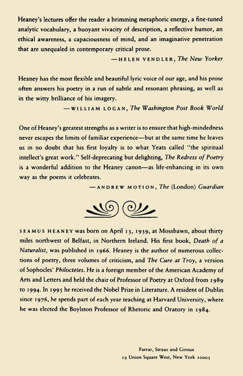The Redress of Poetry