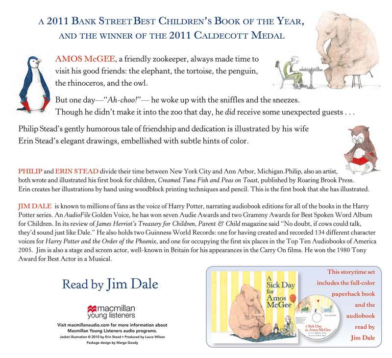 A Sick Day for Amos McGee: Book & CD Storytime Set