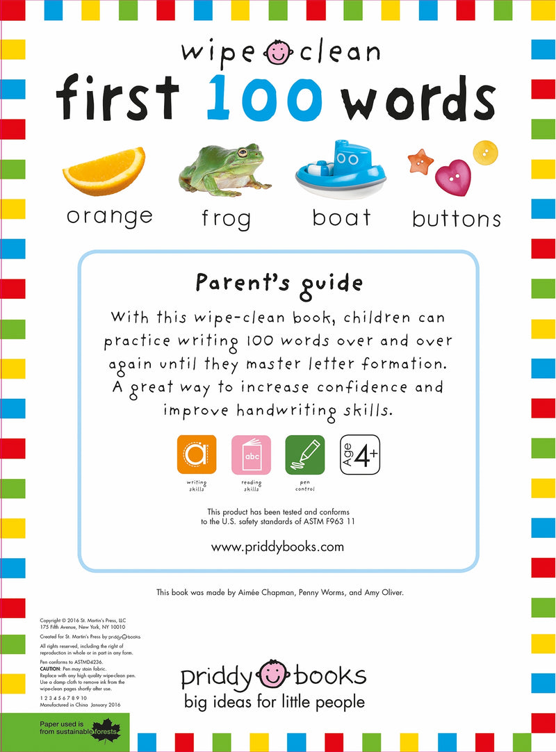 Wipe Clean: First 100 Words (Enclosed Spiral Binding)