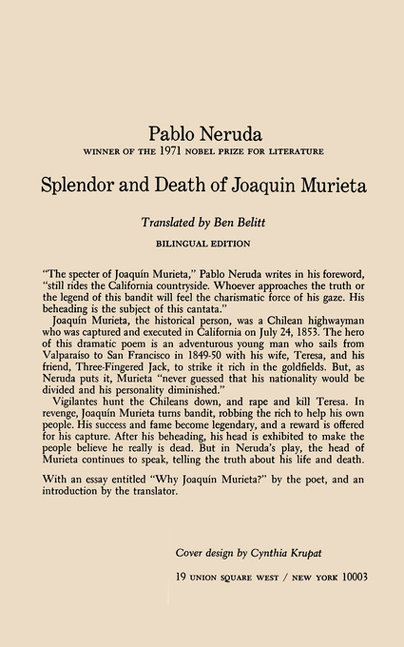 The Splendor and Death of Joaquin Murieta