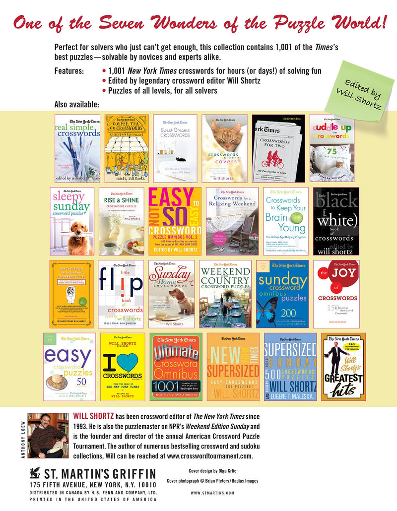 The New York Times 1,001 Crossword Puzzles to Do Right Now