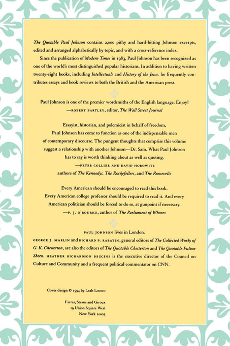 The Quotable Paul Johnson