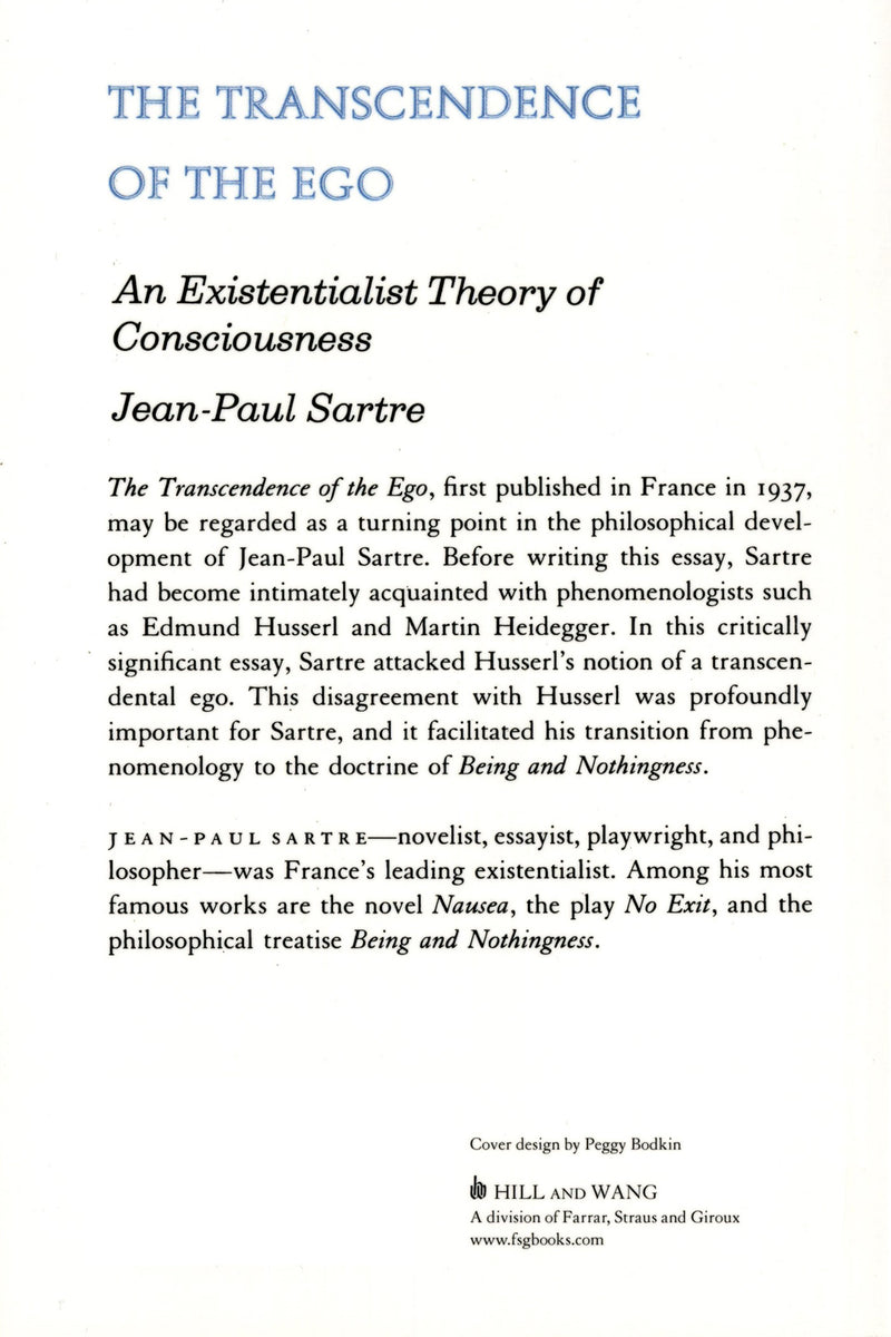 The Transcendence of the Ego
