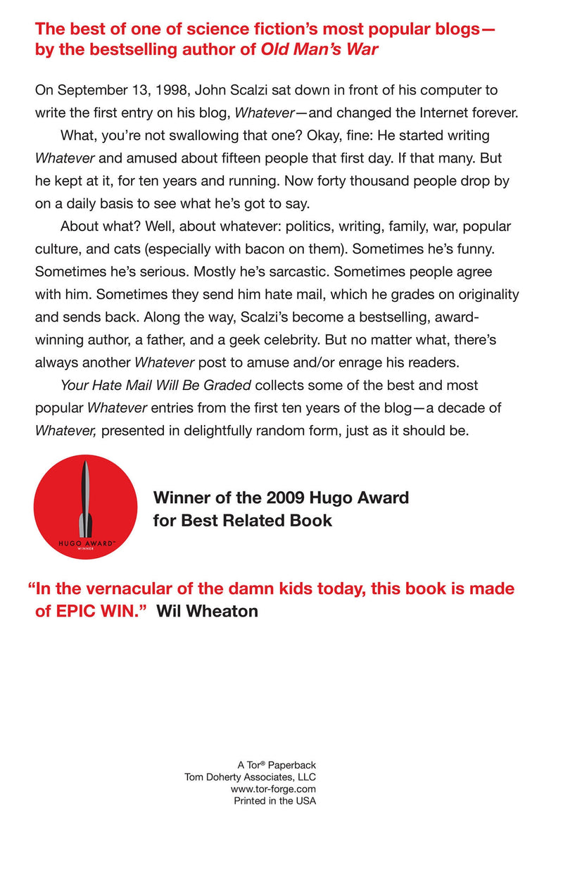 Your Hate Mail Will Be Graded