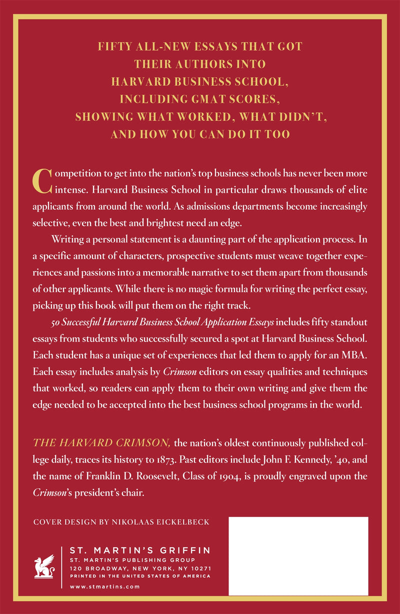 50 Successful Harvard Business School Application Essays