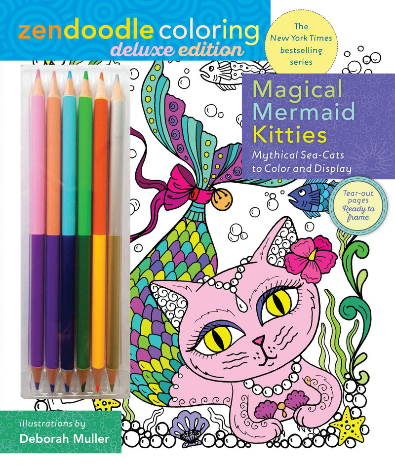 Zendoodle Coloring: Magical Mermaid Kitties