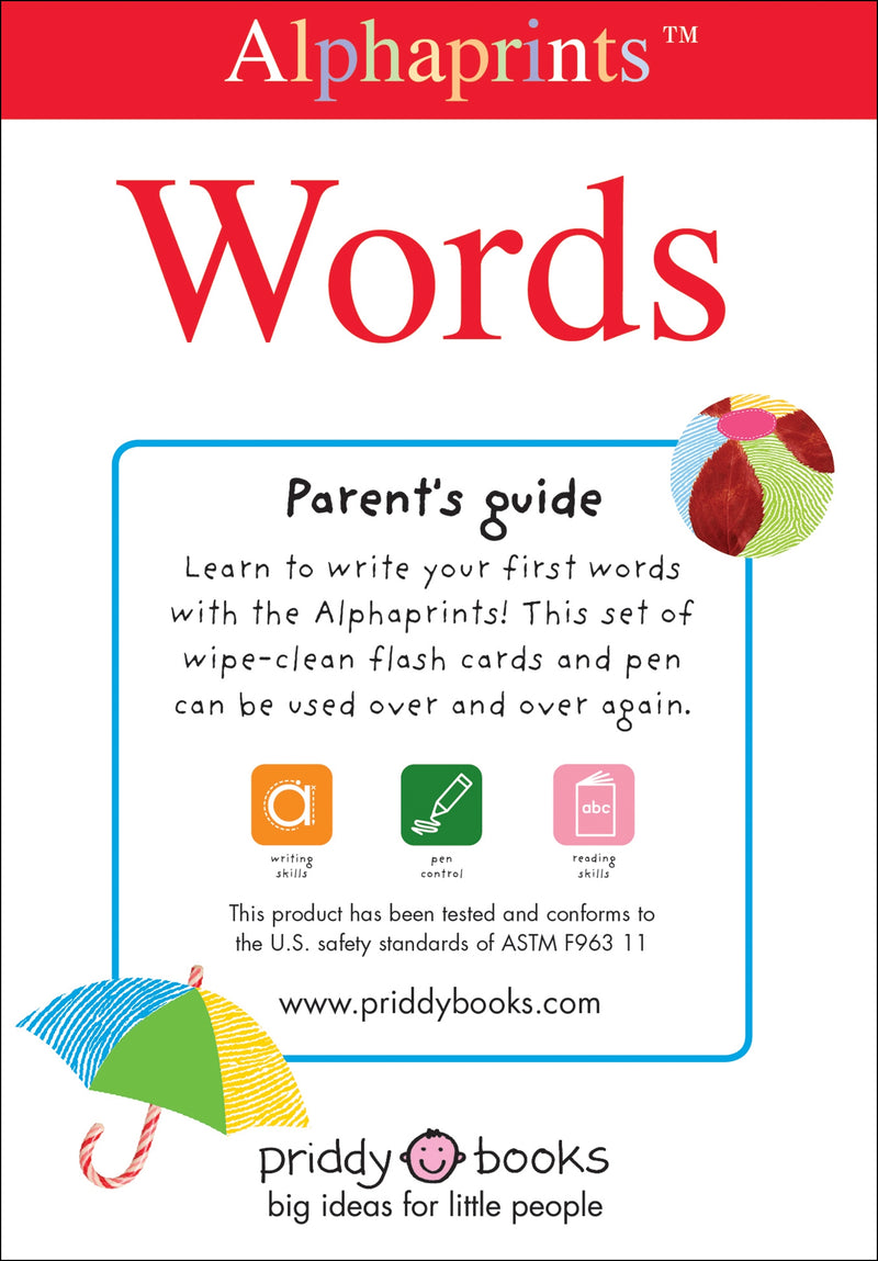 Alphaprints: Wipe Clean Flash Cards Words