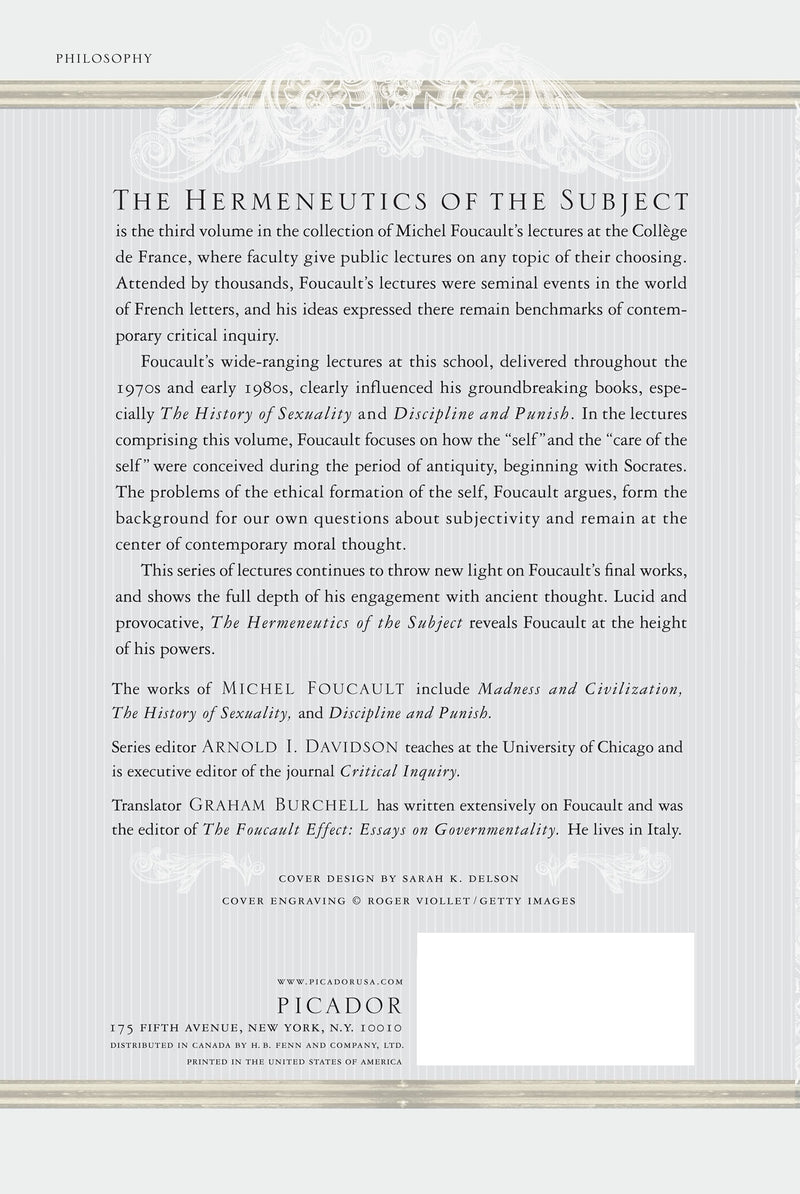 The Hermeneutics of the Subject