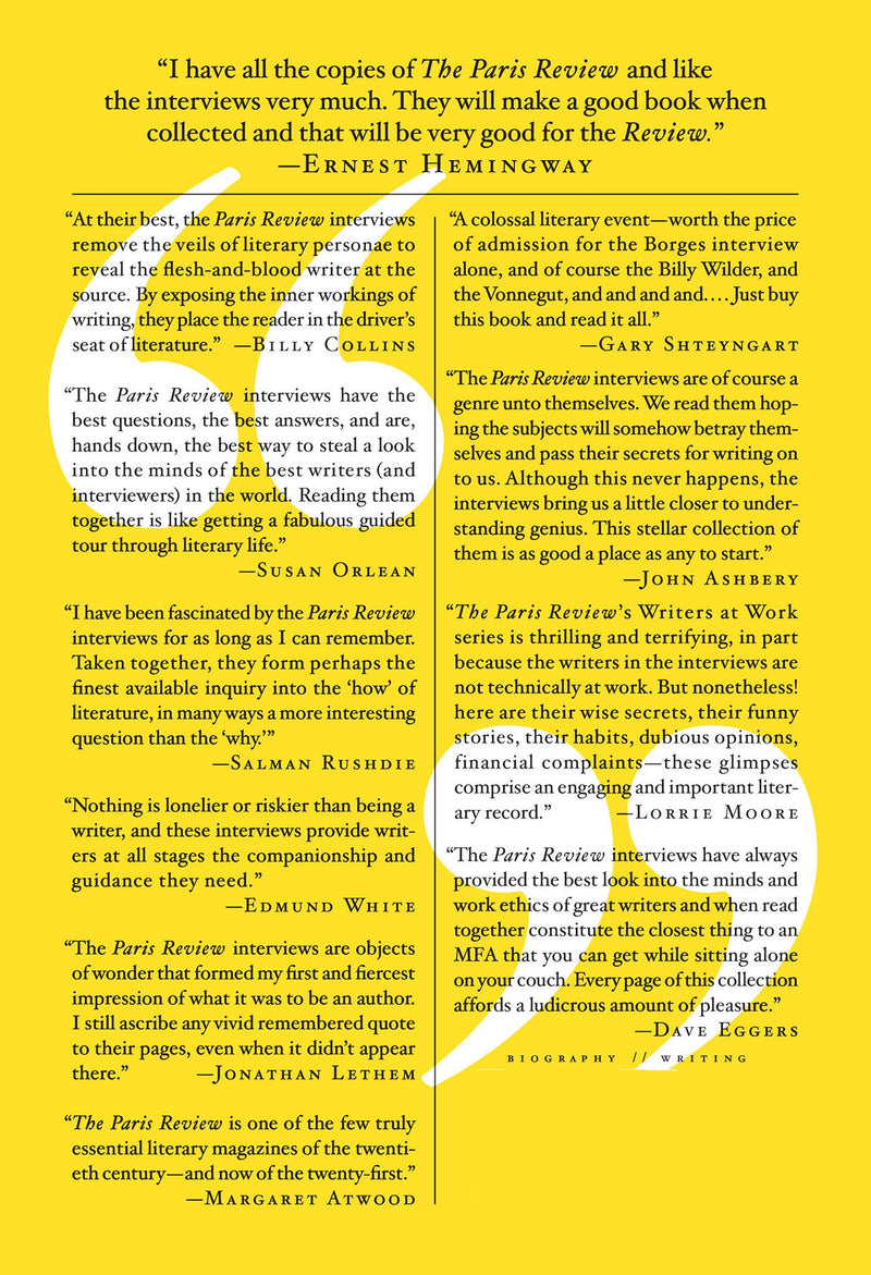 The Paris Review Interviews, I