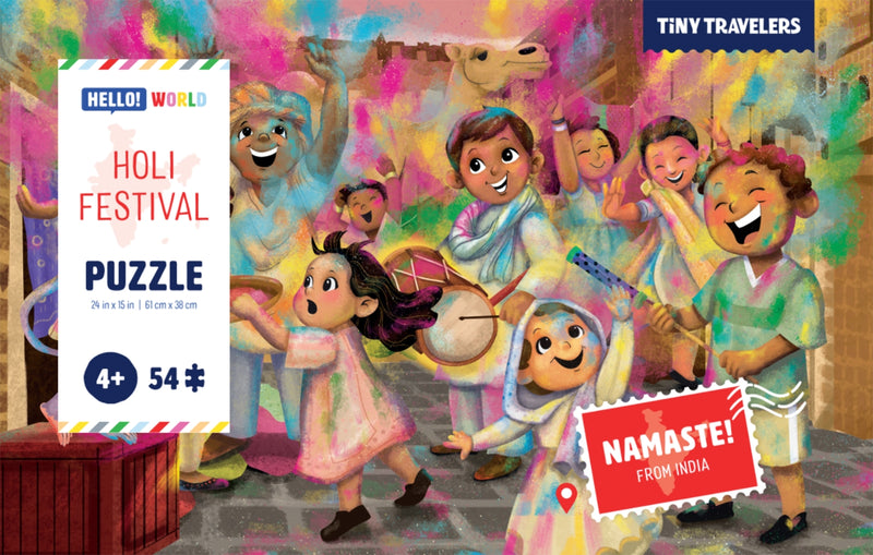 Tiny Travelers Puzzle: Holi Festival