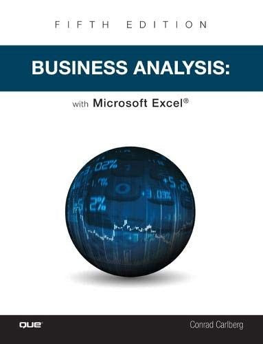 Business Analysis With Microsoft Excel 5e