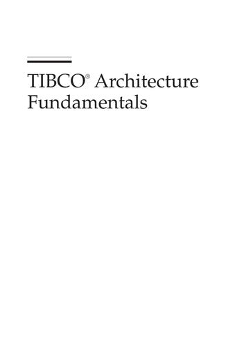 Tibco Architecture Fundamentals