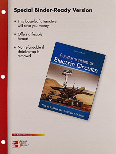 Package Loose Leaf For Fundamentals Of Electric Circuits With 1 Semester Connect Access Card 5e