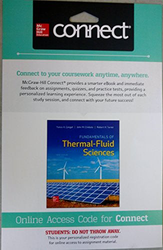 Package Fundamentals Of Thermal Fluid Sciences With 1 Semester Connect Access Card 5e