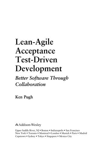 Lean Agile Acceptance Test Driven Development