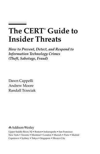 The Cert Guide To Insider Threats