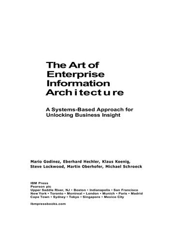 Art Of Enterprise Information Architecture The