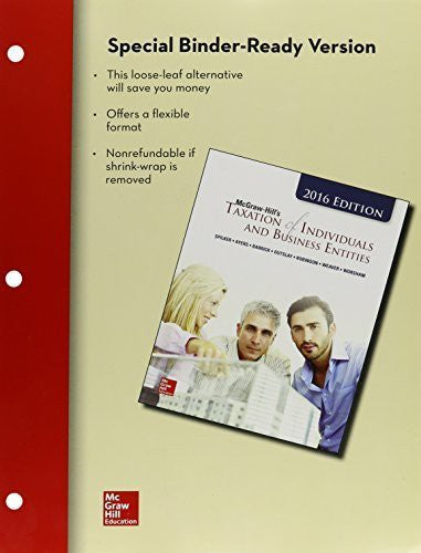 Loose Leaf For Mcgraw Hills Taxation Of Business Entities 2016 Edition With Taxact 7e