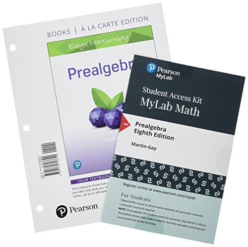Prealgebra Books A La Carte Edition Plus Mylab Math 24 Month Access Card Package