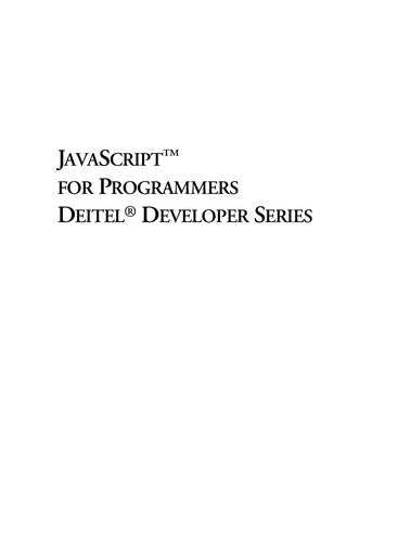 Javascript For Programmers