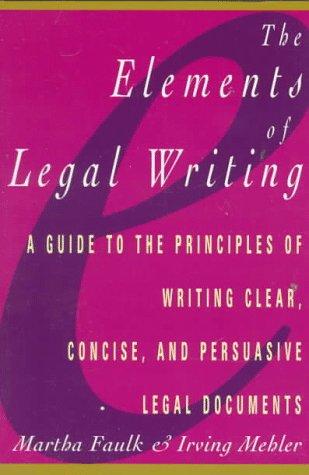 Elements Of Legal Writing
