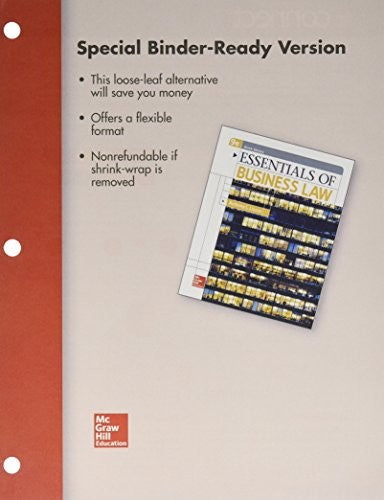 Loose Leaf For Essentials Of Business Law With Connect 9e