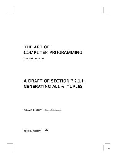 The Art Of Computer Programming Volume 4 Fascicle 2
