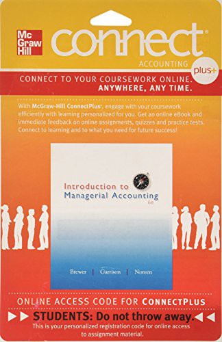 Connect 1 Semester Access Card For Introduction To Managerial Accounting 6e