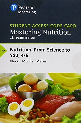 Mastering Nutrition With Mydietanalysis With Pearson Etext Standalone Access Card For Nutrition