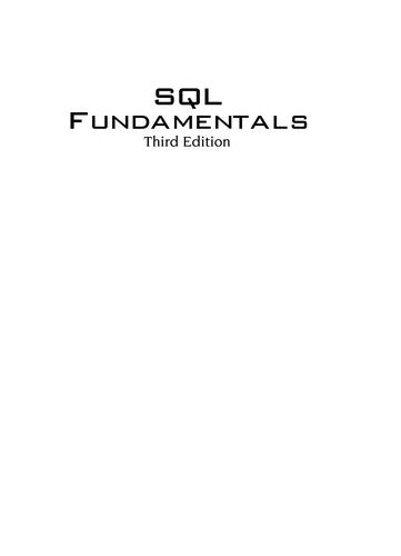 Sql Fundamentals 3e