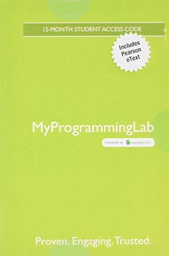 Mylab Programming With Pearson Etext Access Code Card For Introduction To Java Programming Brief Version