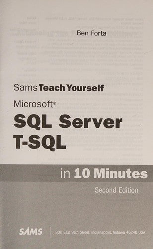 Microsoft Sql Server T Sql In 10 Minutes Sams Teach Yourself